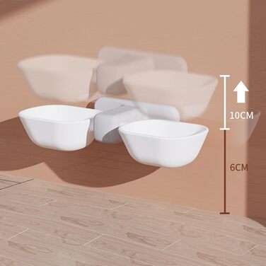 Набір мисок для котів з кріпленням на стіну, підняті миски, міцні, з присосками, для корму та води