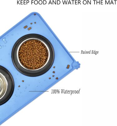 Підкладка під миски для собак та котів Fressnapf, силіконова, водовідштовхувальна, антиковзаюча, 47x30 см, сіра