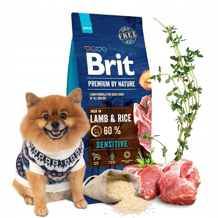 Сухий корм для собак BRIT Premium By Nature Sensitive Ягня, 15 кг