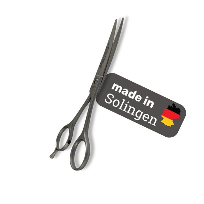 Ножиці для собак EHASO, нержавіючі, вигнуті, 17 см, матові