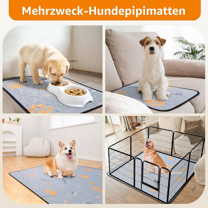 Багаторазові підкладки для цуценят, 2 шт. Супер впитываючі пелюшки для собак, нековзні тренувальні килимки для собак, диванів, вольєрів або автокрісел 76x81 см (2 шт.) (46x61 см (2 шт.))