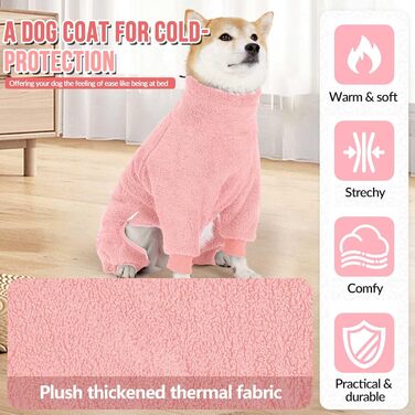 Теплий зимовий одяг для собак SlowTon: флісовий одяг, комбінезон-слонік, XL, рожевий