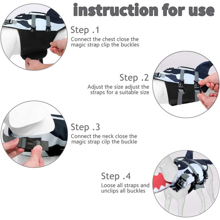 SMONT Жилет для плавання собак, регульований, для малих, середніх та великих собак, Ripstop, з рятувальним ручним захватом, для плавання, пляжу, катання на човні