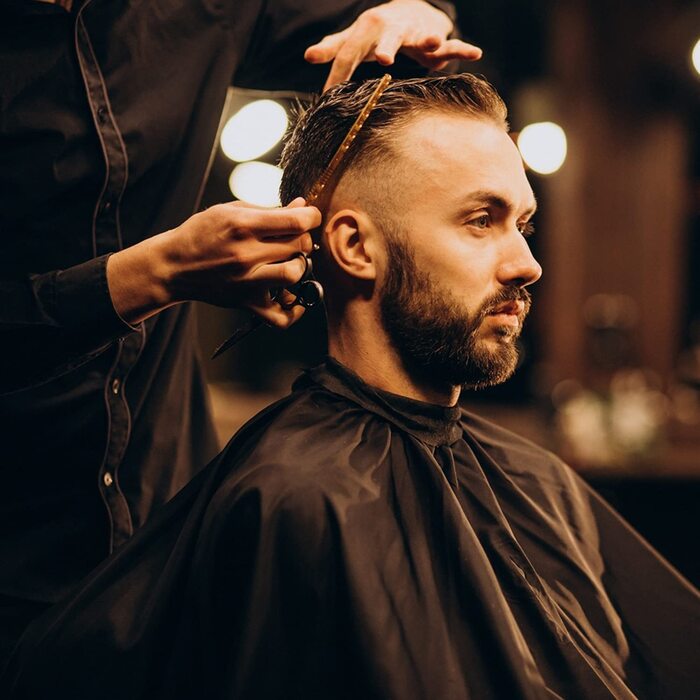 Професійний набір перукарських ножиць для стрижки та філірування: 11 штук, золото (оранжево-чорний)