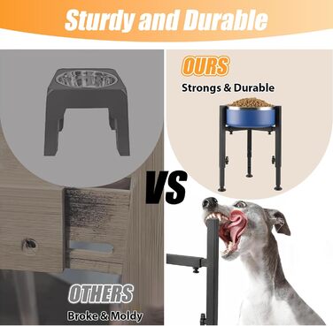 Підвищений годівниця для собак з регульованою висотою та шириною, металева миска для води/корму, підставка для собак великих, середніх та маленьких порід (миска не входить до комплекту)