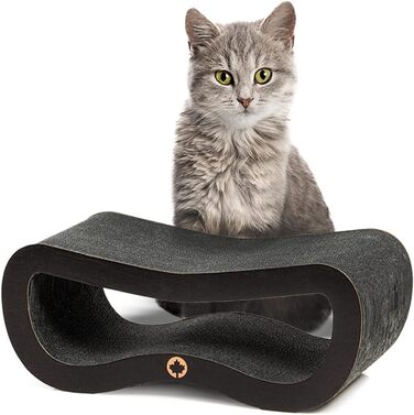 Котячий будиночок Kratzbrett Orbit Petite - когтеточка для котів, лежанка, чорний