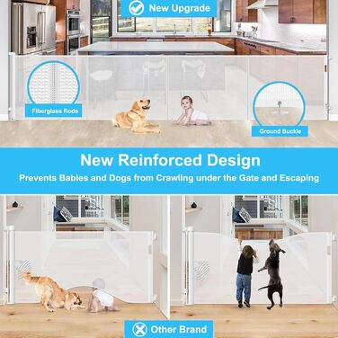 Захист для сходів з замком: розтяжний захист для дітей та собак, 150 см ширина, 83 см висота (300 см)