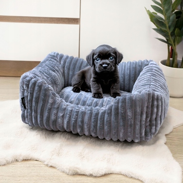 Плюшеве лежак для собак BELLA, 60x40 см, Графіт