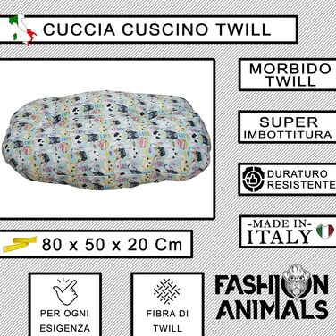 М'яке лежаче ліжко для собак та котів Ovales – Комфортний килимок для тварин, Made in Italy, блакитний (Chiwa)