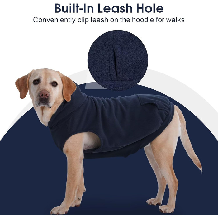 Теплий флісовий світшот-худі IECOii для великих собак, блакитний (4XL)