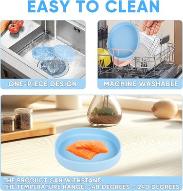 Миски для котів та собак Bebeibon: силіконові, неслизькі, 330 мл, 2 шт. (Блакитний)