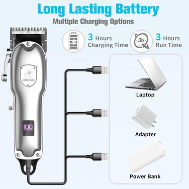 Машинка для стрижки собак, набір для грумінгу, бездротова машинка для стрижки шерсті собак для густого хутра, тример для собак, тиха машинка для стрижки шерсті собак (срібна)