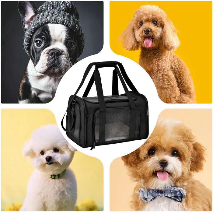 Транспортна переноска для тварин, сумка-переноска, чорна. Зручна та портативна переноска для собак та котів. Складана, стабільна та безпечна для подорожей.