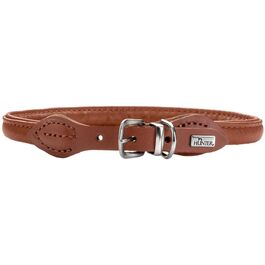 Шкіряний нашийник для собак HUNTER Round & Soft Canadian UP, колір коньячний, 55 см