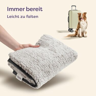 Самогріюча підстилка для собак, 90x60 см, знімний чохол, м'яка та тепла, з антиковзким покриттям (сіра)