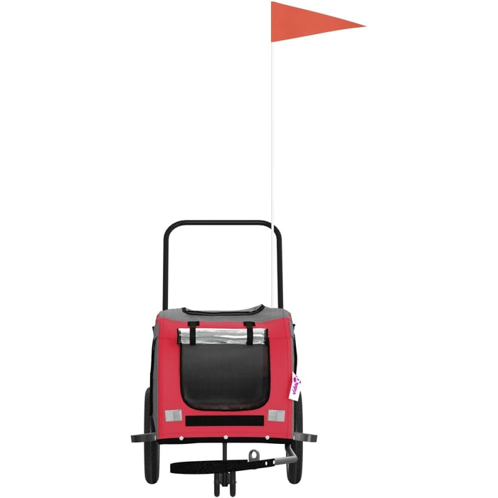 Причіп для велосипеда для собак та інших домашніх тварин. Червоно-чорний, Oxford-тканина, 122x52x53 см