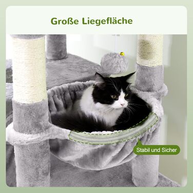 Дряпальня для котів Globlazer XXL, чорно-червона, 183 см, з будиночком, гамаком, платформами, кошиком, для великих порід (Maine Coon, BKH)