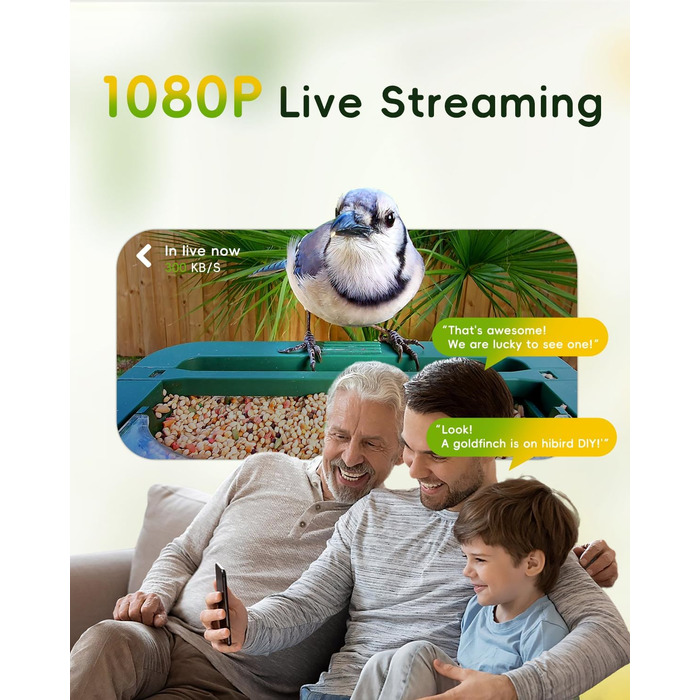 Розумний годівничка-відеокамера для птахів Hibird 32МП, 4K, AI, Wi-Fi, нічне бачення, 10000мАг, 32ГБ