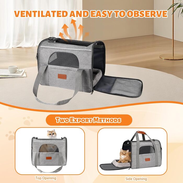 Транспортна сумка для кота/собаки Lociban, складана переноска для тварин до 7 кг, ідеальна для подорожей