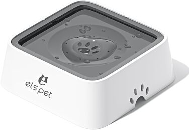 Миска для води для собак ELS PET: 2L, антивитік, для подорожей, неслизька, для собак, котів, домашніх тварин, анти-розливання, водяний диспенсер, для дому, на вулицю, в авто, 2L, сіра