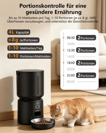 Автоматична годівниця для котів з камерою та керуванням через додаток (4л) та питний фонтан (2,2л), набір для догляду за тваринами
