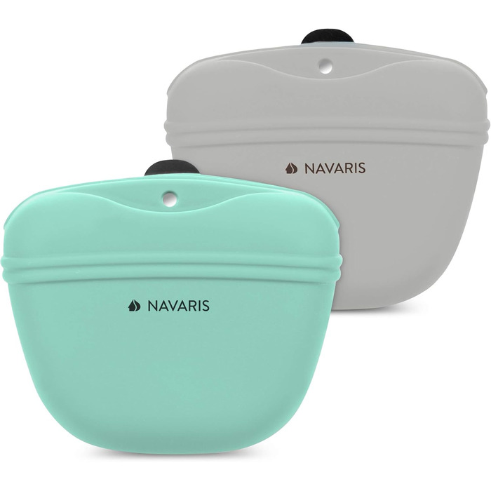 Набір з 2 мішечків для корму для собак Navaris (сірий & темно-синій) - для ласощів, сухого та вологого корму