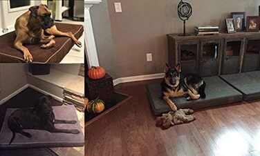 Ортопедичне ліжко для собак Laifug з memory foam, велике, з подушкою, водовідштовхувальне, знімний чохол, розмір L (87x56x10 см)