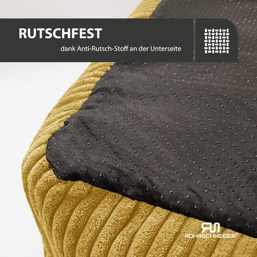 Лежанка для собак Rohrschneider, Cord, жовта, 70x50 см, з подушкою та пакетиками для прибирання