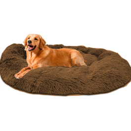 Крісло-лежанка для собак та котів Loir, 90 см, коричневе, м'яке, антиковзаюче, миється, для великих та екстра-великих тварин