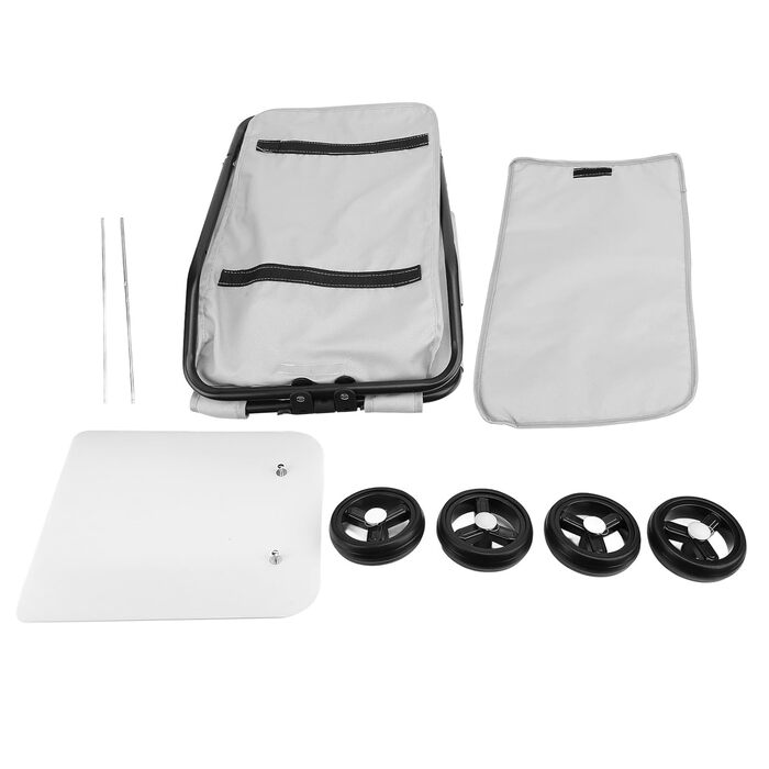 Дитяча коляска для собак, 4-колісна ручка, регульована коляска для малих та середніх собак, візок для джогінгу з собакою, коляска, водонепроникна з м'якою оббивкою сірого кольору