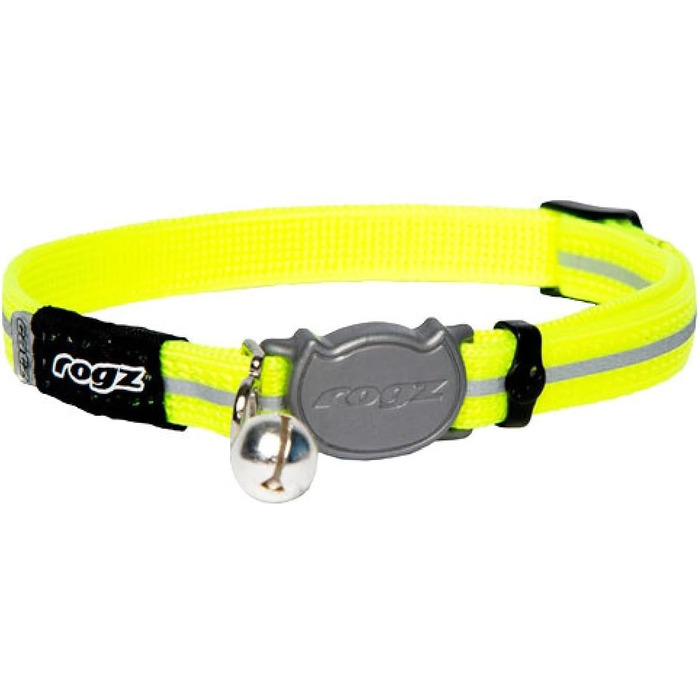 Нейлонове нашийник для котів Rogz Reflektive з самовідкриваючим застібкою, дзвіночком та регулюванням, Pink, 3/8