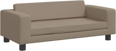 Ляжка для собак, м'який лежак з розширеним спальним місцем, диван-софа для маленьких собак, котів, штучна шкіра (капучино)