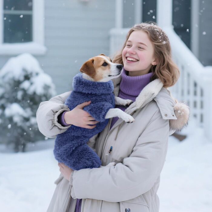 3-Piece Set Плюшеві піжами для собак Idepet, теплий одяг для тварин, костюми для собак та котів, розмір S (Сірий, Синій, Морська хвиля)