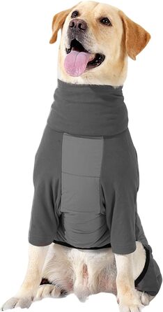 Зимовий одяг для собак: теплий водонепроникний зимовий одяг з коміром-стійкою для цуценят та собак середніх та малих порід. Ідеально для прогулянок, походів та кемпінгу на відкритому повітрі (сірий, розмір M)