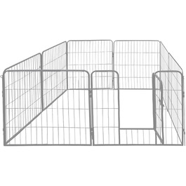 Клітка для цуценят Petigi, вольєр з порошковим покриттям, складається, розмір комірки 47 мм, для використання в саду, розмір (Ш x В): 80 x 60 см
