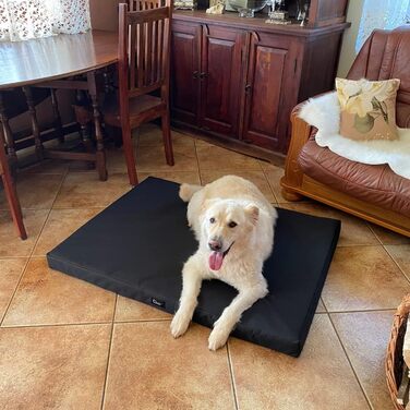 Килимок для собак Tina Grosse - лежанка для собак середнього та малого розміру. Зносостійкий килимок-лежанка з тканини Kodura, водонепроникний, м'який, довговічний. (XXL, 120x90x8 см, Чорний)