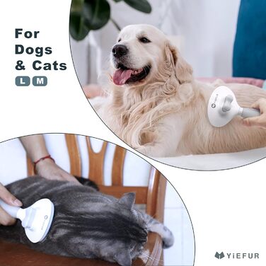 Щітка для котів з силікону, самоочисна, для короткої та довгої шерсті, біла