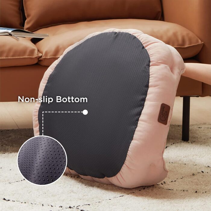 Кругле ліжко для собак Bedsure, рожеве, 63x53x20 см, для котів та собак, з антиковзною основою