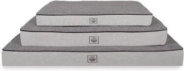 Ортопедичне ліжко для собак середнього розміру, вологостійке, з ультрам'якою піною, знімний, пральний чохол та неслизьке дно, білий та сірий колір, розмір Medium (31.4'L x 23.6'W x 3.1'H)