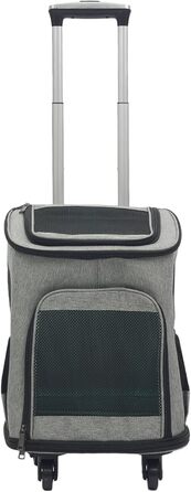 Складаний рюкзак для собак та котів Soudesileim 2-в-1 з візком, до 9 кг, сірий, 34x28x44 см