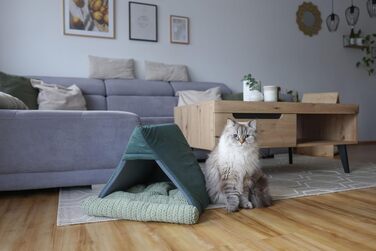 Кігтеточка Kerbl Pet Anne, зелена, Ø40 см, висота 23 см (кігтеточка-лежанка)