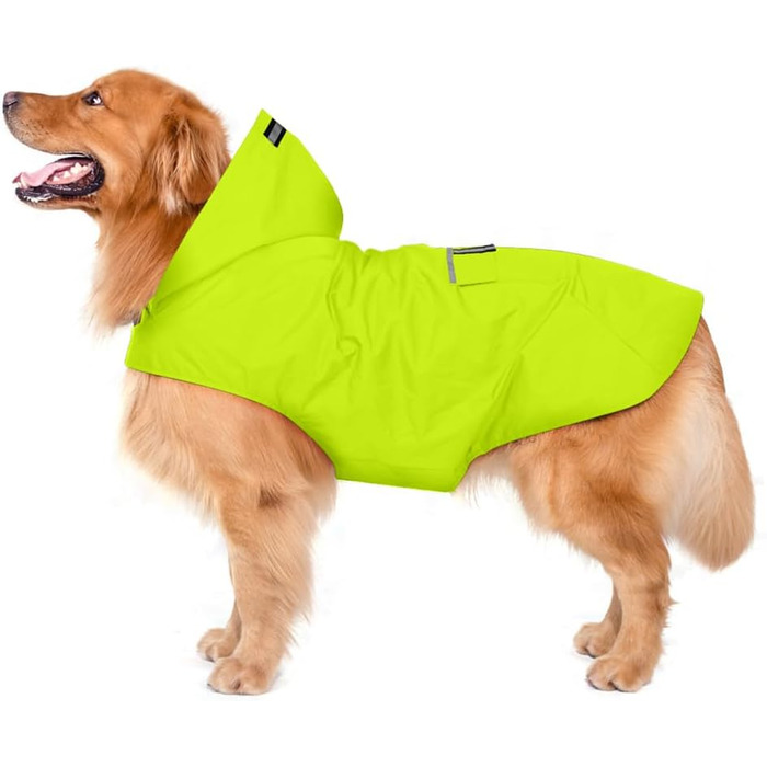 Дощовик для собак Zellar Hunderegenmantel з капюшоном, отвором для нашийника та світловідбиваючими смугами, ультралегкий, дихаючий, 100% водонепроникний, для середніх та великих собак (5XL, зелений)