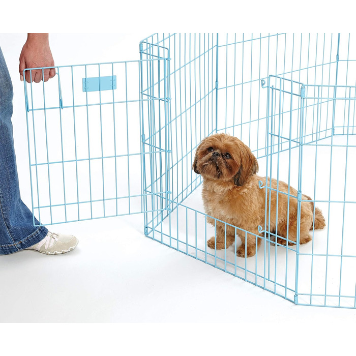 Вольєр для собак Midwest Homes for Pets 542-30, металевий, розкладний, з дверцятами, 61 x 76 см, золотисто-цинкований, 157 x 157 x 61 см