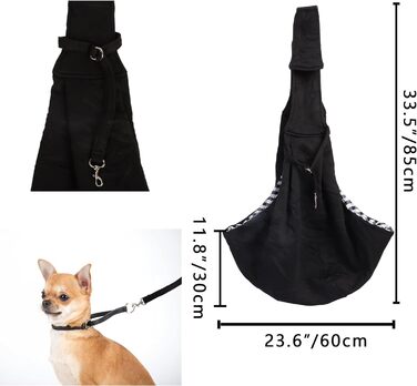 Сумка-кенгуру для цуценят до 7.5 кг, чорна: переноска для собак та котів з регульованим ремінцем