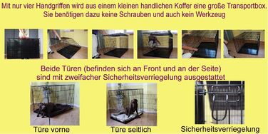 Клітка для собак MYPETS X-Treme Safe з піддоном, для дому та вулиці, 91x60x66 см