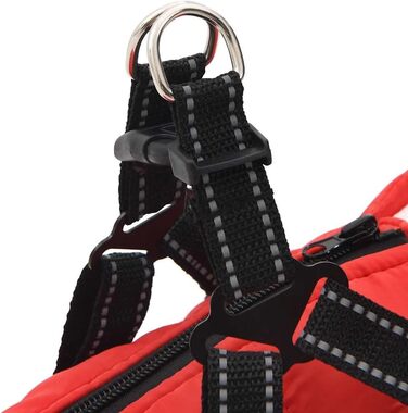 Водонепроникний теплий дощовик для собак з шлейкою, дощовик для собак, тепла куртка для цуценят, червоний (l28)