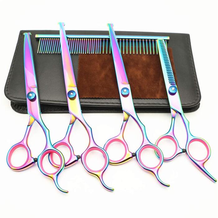 Набір професійних інструментів для грумінгу тварин: ножиці, гребінець, тример, нержавіюча сталь