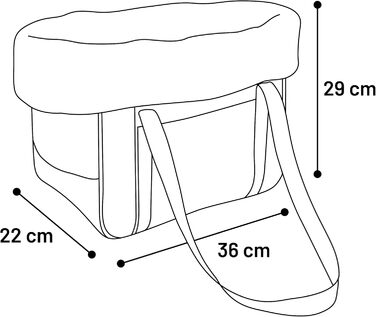 Сумка для собак Armando Schwarz – 36x22x29 см – штучна шкіра, плюшевий вкладиш, знімне дно, страховка, ніжки, переноска