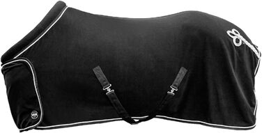 Флісова стібленка для коней HKM 7224 з коміром, стібленка стійлова та виїздна, червона, 145 см