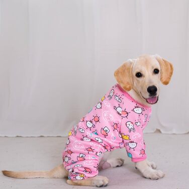 Піжама для собак з флісовою підкладкою, мила піжама з сердечком для собак, теплий м'який комбінезон для кошенят та собак, тепла та зручна одяг для домашніх тварин (Рожева, XXXXL)